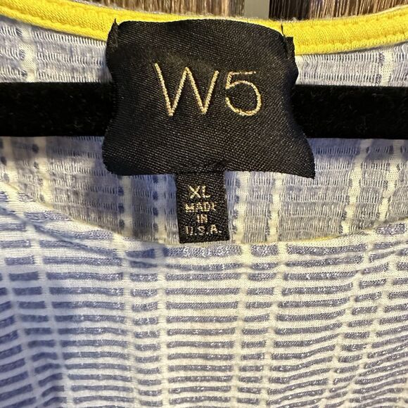 W5  Anthropologie Blue White  Striped Front Knotted Cap Sleeve  XL C13 - Picture 3 of 6